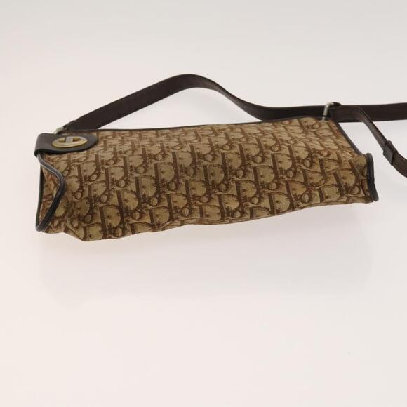 DIOR Trotter Canvas Shoulder Bag Brown Gold - Picture 9 of 12